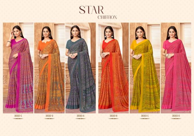 Star Chiffon 178 By Ruchi Daily Wear Chiffon Saree Suppliers In India